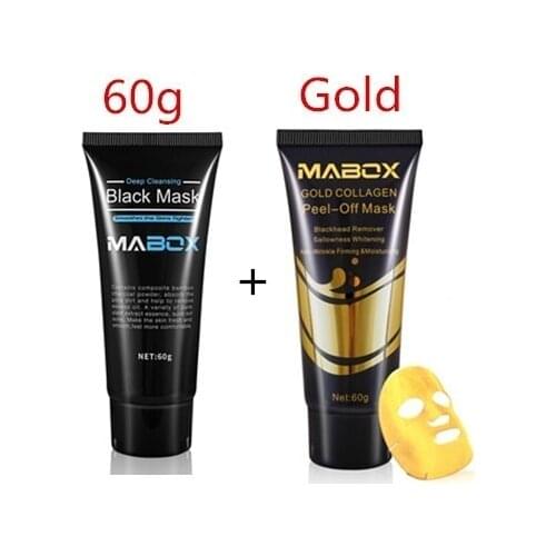 2Pcs Mabox Brand New Face Care Suction Black Mask Facial Mask Blackhead Remover Peeling Acne Treatments Peel Off DROPSHIPPING