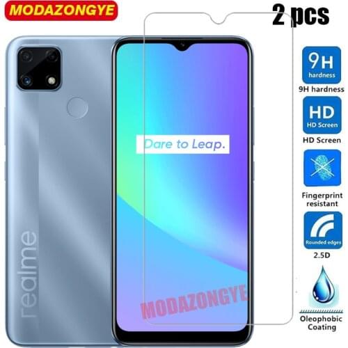 2 pcs Tempered Glass For Realme C25 Glass Screen Protector For Oppo Realme C25 C11 C12 C15 C20 C21 Glass Film