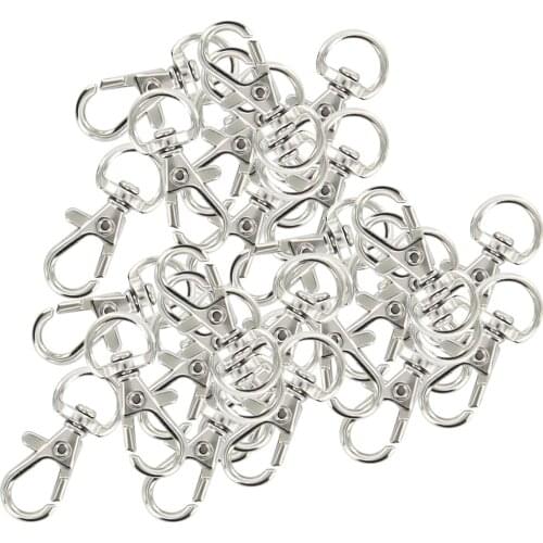 30pcs Lobster Clasp Swivel Trigger Clips Snap Hooks Bag Key Ring Charms 30mm