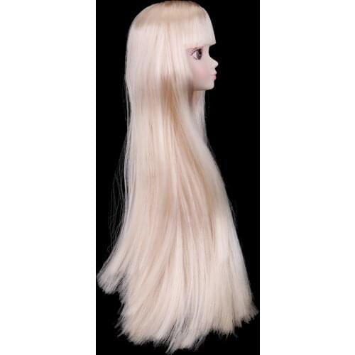 7mm Neck Hole Head Sculpt with Golden Hair 1/6 Ball Jointed Doll Female Custom DIY Accessories