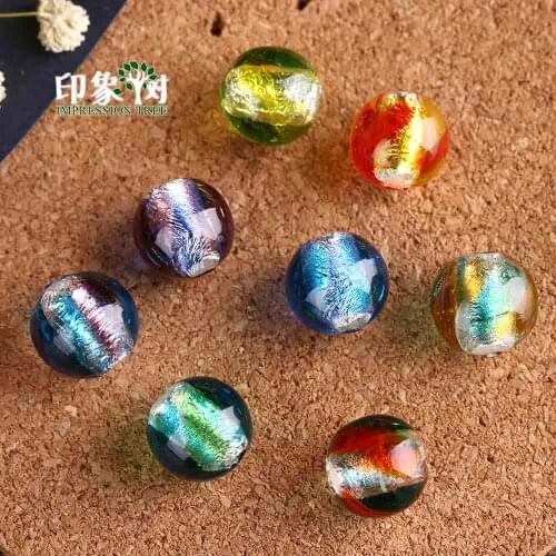 10Pcs 12mm Biocolor Lampwork Beads Handmade Gradient Crystal Mermaid For DIY Bracelet Necklace Jewelry Components Makings 1639