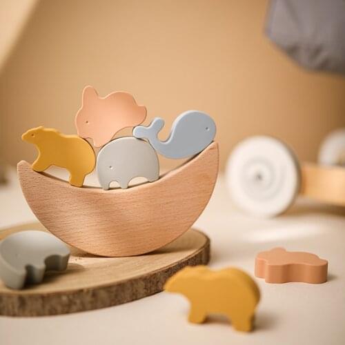 Baby Toys Wooden 3d Puzzle silicone For Children Educational Toys animal Learning Cartoon Animal Intelligence Jigsaw Puzzle Toys