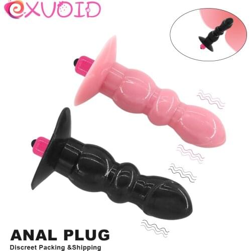 EXVOID 10 Speeds Anal Vibrator Silicone Butt Plug Sex Toys for Women Anal Beads Vibrator Sucker G-spot Massager