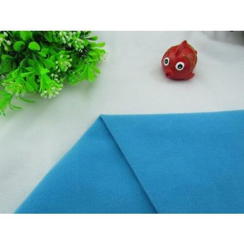 9211# Lake Blue Color Loop Fleece fabric can stick by Magic tape/DIY patchwork Stuffed toys sofa brushed velboa velvet(1 meter)