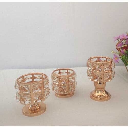 IMUWEN Crystal Candle Holder Delicate Candle Stand Center Table Candlestick For Christmas Gift Home Decoration