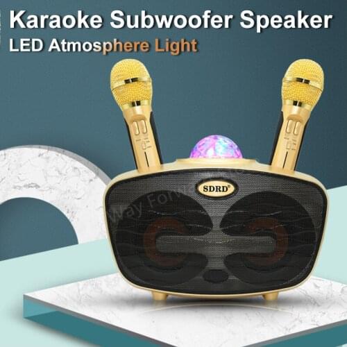 Karaoke Wireless Portable Bluetooth Speaker Home KTV with Microphone LED Light Stereo Subwoofer Column Music Player Caixa De Som