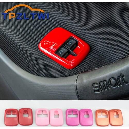 Car Window Lift Switch Button Knob Panel Cover Trim Decoration For Smart 453 Fortwo Forfour 2015 2016 2017 2018 2019 Car Sticker