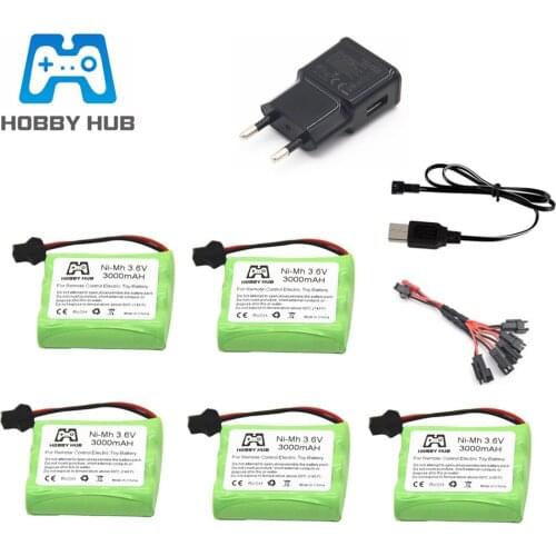 3.6v 3000mAh Battery Charger sets For Rc toy Car Tank Train Robot Boat Guns NiMH Battery 2400mah 3.6v Rechargeable Battery Pack