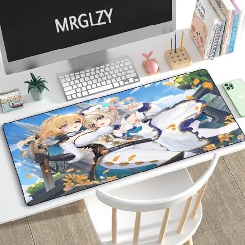 MRGLZY Hot Sale Sexy Cute AnimeGirl Mouse Pad Genshin Impact Gamer Large DeskMat Computer Gaming Peripheral Accessories MousePad