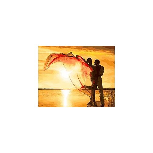MaHuaf-X1570 a couple in love on a sunset painting coloring by numbers digital oil painting for living room