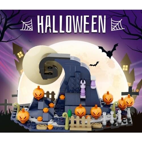 MOC Halloween Pumpkin Witch Nightmareal Before Christmas Building Block Set Anime Figure Brick Halloween Gift Toys for Children