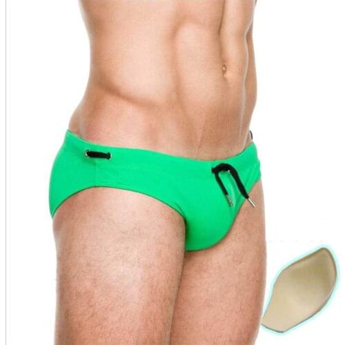 Fashion Sexy Mens Swimming Trunks Summer Swimming Surf Shorts 2021 New Swimwear Mens Sexy Push Cushion Bikini