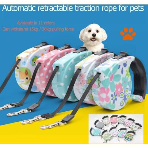 Fashionable Stylish Cute Retractable Pet Walking Leash 16ft Colorful Automatic Extendable Traction Leash for Dogs/Cats/Pets