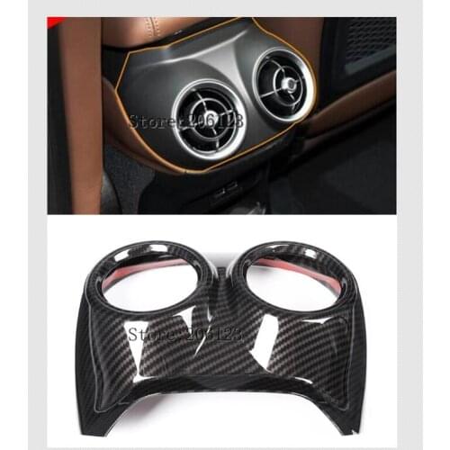 New Carbon Fiber For Alfa Romeo Stelvio 2017 2018 ABS Plastic Rear Air Conditioning Vent Outlet Cover Trim Car Accessories