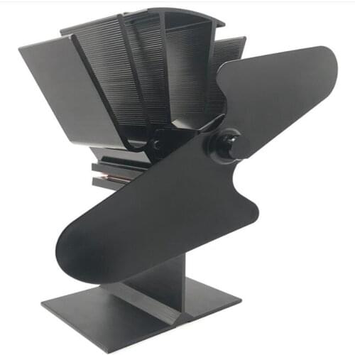 New Designed 2 Blades Heat Powered Stove Fan for Wood Log Burner Fireplace Eco Friendly Thermal Power Fan 60°C Start Silent Heat