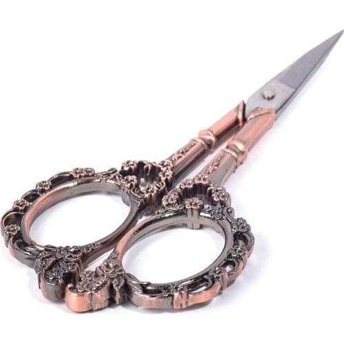 Scissors Gold and Silver European Vintage Floral Pattern Scissors Sewing Fabric Tool Nail Art Foil Cutter Seamstress Scissor