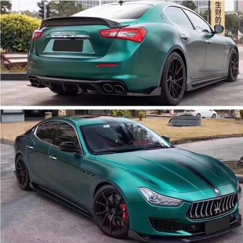 REAL CARBON FIBER Front Bumper Lip Spoiler Rear Trunk Diffuser Side Body Skirt FOR Maserati Ghibli 2014 2015 2016 2017