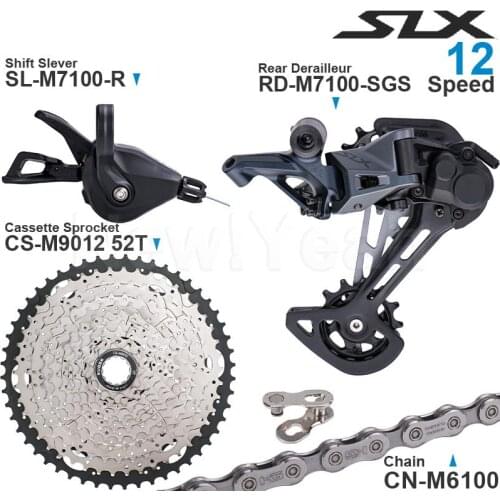 SHIMANO SLX M7100 1x12 Speed Groupset with Shifter Rear Derailleur and Cassette Sprocket 11-50T/52T CN-M6100 Chain Original