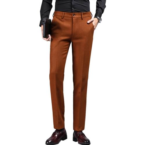 Plyesxale Men's Wool Trousers