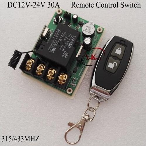 Industrial Remote Control Switch DC 12V-24V 30A Relay Wireless Switches Motor Waterpump Machine Remote Switch 315 433 ASK Learni