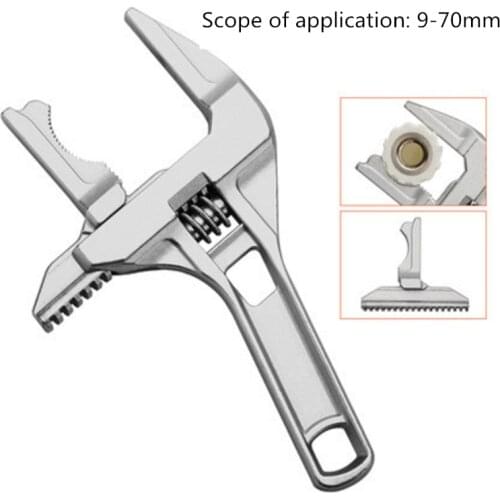 9-70mm Adjustable Car Spanner Large Opening Key Nut Wrench Quick Snap Grip Water Pipe Wrench Hand-Held Disassembly Tool For Auto