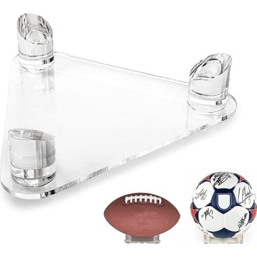 Deluxe Acrylic Ball Stand Acrylic Triangle Display Stand Holder For Footballs Basketballs Volleyball