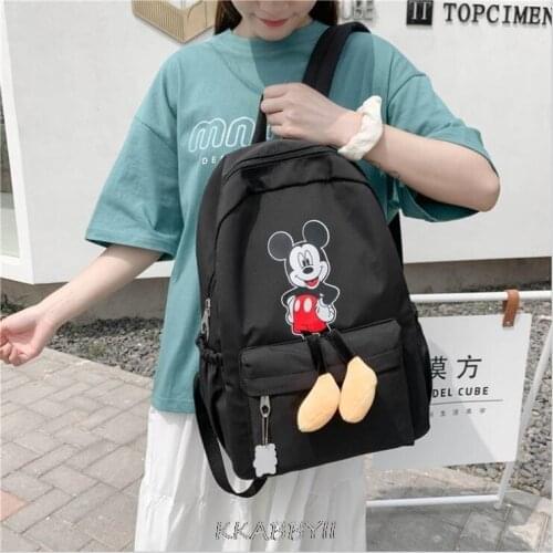 Disney Mickey Mouse Women Backpack Female Nylon Travel Back to School bag Student Teenage Girls Backpack Shopper Mochila