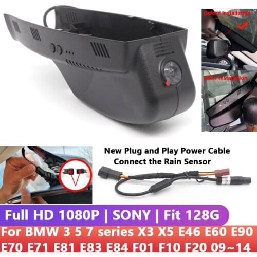 1080P Wifi Hidden Car DVR Dash Cam Video Recorder For BMW 3 5 7 series X3 X5 E46 E60 E90 E70 E71 E81 E83 E84 F01 F10 F20 09~2014