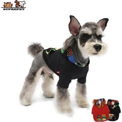 SUPREPET Cartoon Printing Dog Hoodies Cool Graffiti Designer Dog Clothes Winter Pure Cotton Warm Puppy Costume Yorkie Chihuahua