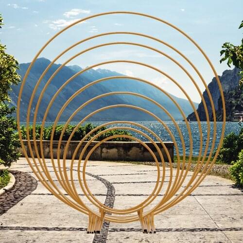 Wedding Arch Balloon Circle Stand Wed Stage Background Decor Frame Metal Props Birthday Decor Wrought Shelf Flower Arch Wedding