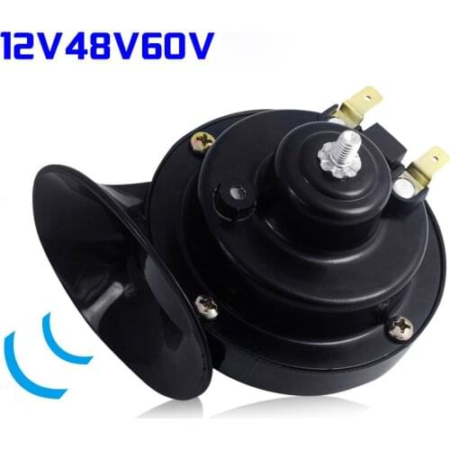 12V 48V 60V Black Electric Snail Horn Air Horn Universal Snail Air Motorcycle Horn Siren Loud Waterproof For Motorbike Scooter