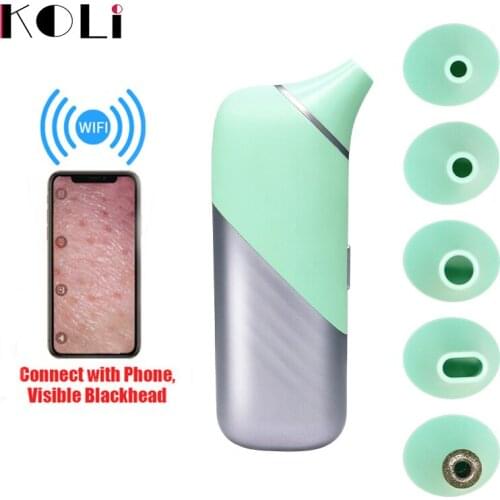 KOLI Arrival Smart WIFI Visual Blackhead Remover Vacuum Suction Pore Cleaner Builtin 20X 5.0MP Camera Acne Removal Cleaning Tool
