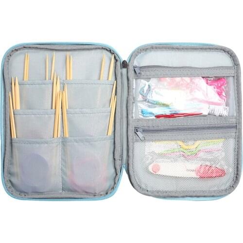 Knitting Needles Set Circular Bamboo Knitting Needles Sewing Accessories Set DIY Yarn Craft Weave Knit Tools