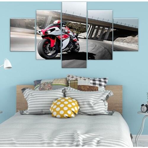 YZF-R1 2012 motorcycle 5 Piece HD Wallpapers Art Canvas Print modern Poster Modular art painting for Living Room Home Decor