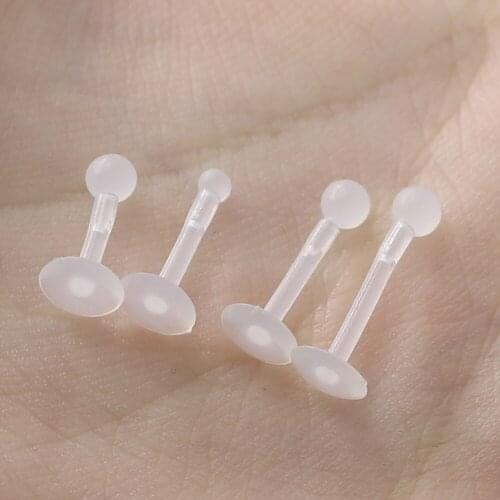 5 Pcs Transparent Labret Lip Nails Bar Ball Rod Industrial Piercing Earring Studs Women Men Body Jewelry Punk Sexy Accessories