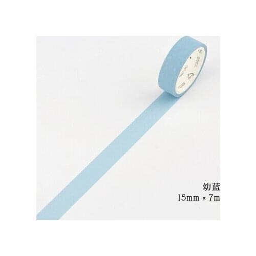 1.5cm 7m 1 pcs basic color soft blue design washi tape DIY Scrapbook Sticker Label Masking home decor