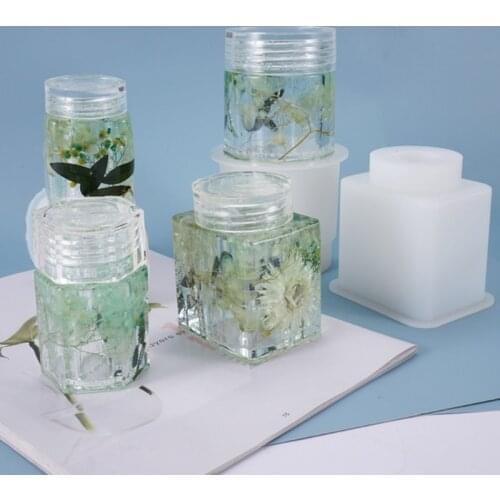 1 Set Crystal Epoxy Resin Mold Storage Box Casting Silicone Mould DIY Crafts Container Jewelry Decorations Making Tools