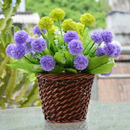 1pcs 9 Heads Romantic Lavender ball Artificial Flower pincushion silk flower bouquet 7 colors Home hotel decorations for wedding