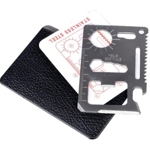 1Pcs Sawtooth Wrench with Black Holster Portable for Camping Bottle Opener Blade Card Saber Screwdriver Silver Multi-function