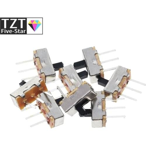 10pcs Interruptor on-off mini Slide Switch SS12D00 SS12D00G3 3pin 1P2T 2 Position High quality toggle switch Handle length:3MM