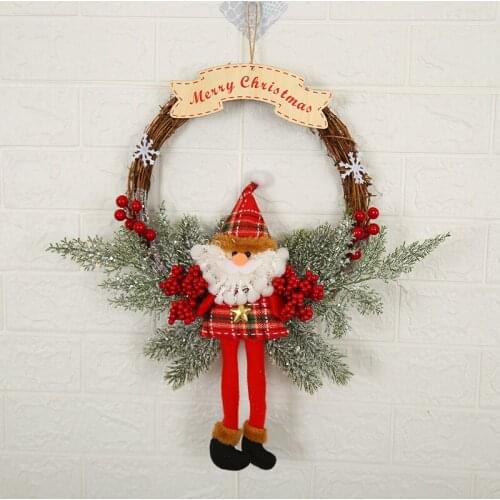 1pcsChristmas wreath 2021 cross-border hot sale holiday decoration shopping mall hotel 30CM Christmas wreath pendant