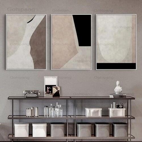 Abstract Geometric Canvas Painting Minimalist Wall Art Oil Painting Texture Art Poster Print Wall Picture for Living Room Decor
