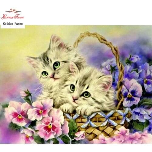 Golden panno,5D,diy diamond embroidery,Full,square,Diamond Painting,Cross Stitch,3D,diamond,Mosaic,Needlwork,Crafts,Floral cat