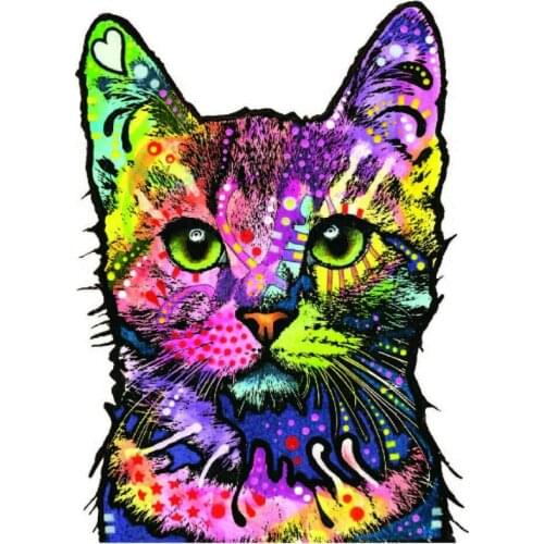 Car supplies personality cute cat car sticker painting art vinyl decals auto accessories notebook refrigerator window, 14*11cm
