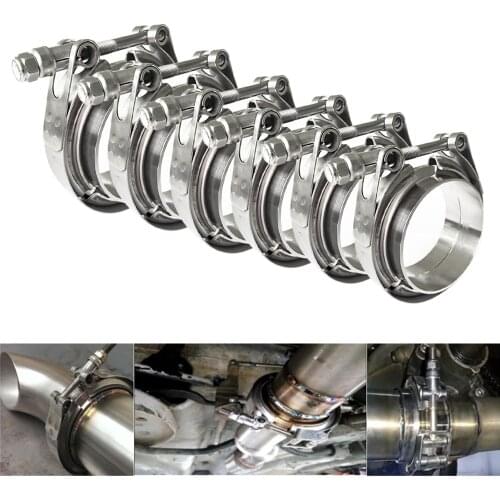 2" 2.5" 3" 3.5" 4" Stainless Steel Car V-band Male Female Exhaust Flange Vband Clamps V band Clamp Kit 1.5 2.5 3 Inch Clip