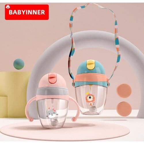 BABYINNER Baby Straw Cup Tritan Sippy Cups Anti-choke Childrens Water Bottle Leakproof Childrens Drinkware 6-18 Month supplies