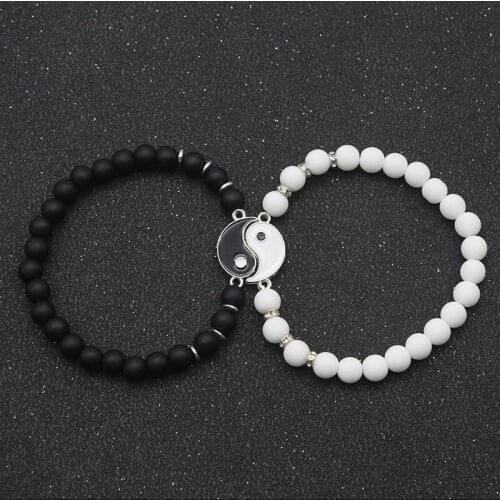 SimpleTai Chi Bagua Beads Couple Bracelet For Men Women Wrist Chain Bangle Fashion Jewelry Gift Beach Casual Bridal Parties