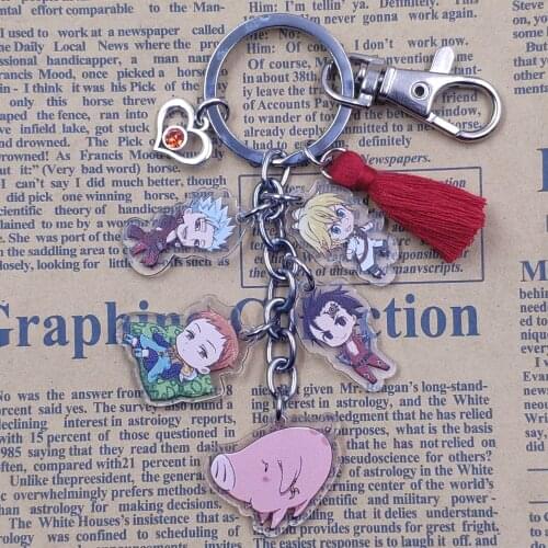 The Seven Deadly Sins Acrylic Handmade Unique Anime Keychain For Girl Women Men Key Ring Jewelry Birthday Gift Drop Shipping