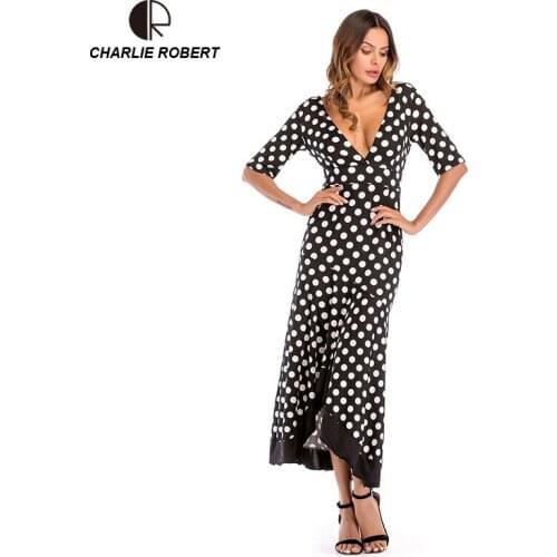 Летние платья в горошек CHARLIE ROBERT China At AliExpress