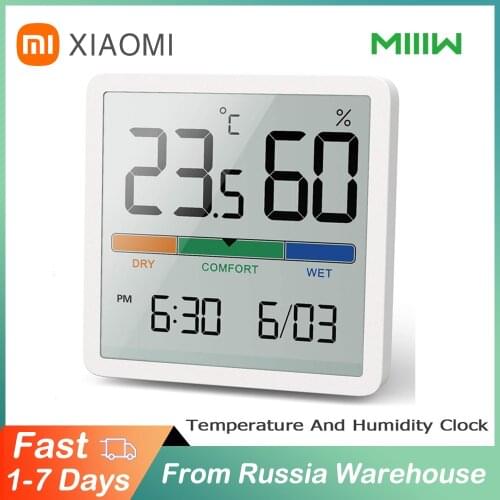 Xiaomi Miiiw Mute Temperature Humidity Clock Home Indoor High-precision Baby Room C/F Temperature Monitor Huge LCD Screen